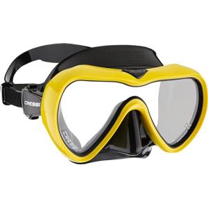 CRESSI A1 Mask Lens Anti Fog - Maschera con Lenti Anti Fog per Immersioni e Apnea, Nero/Giallo, Taglia Unica, Unisex Adulto