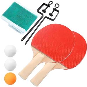 Generic Set Ping Pong da Tavolo con Racchette Palline Rete Kit Portabile per Bambini Adulti Famiglie