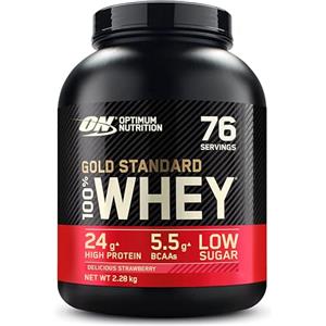 Optimum Nutrition Gold Standard 100% Whey Proteine in polvere per lo Sviluppo e il Recupero Muscolare con Glutammina e Aminoacidi BCAA Naturali, Gusto Caramello Toffee Fudge, 73 Dosi, 2,27 kg