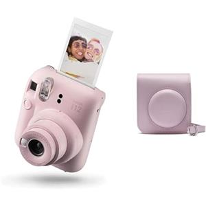 Fujifilm instax mini 12 Blossom Pink - Macchina Fotografica Istantanea & instax mini 12 custodia per fotocamera, Rosa Fiore