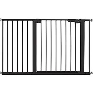 BabyDan Cancello di sicurezza extra largo, corridoio, atterraggio, cucina, scale e bambino a pressione, 119,3-125,6 cm, nero