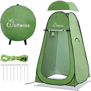 WolfWise Tenda da doccia per la privacy, portatile, da campeggio, spiaggia, WC, tenda pop up, spogliatoio, zaino per esterni, riparo blu