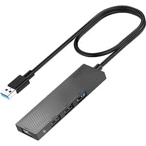 TSUPY Hub USB, 4 Porta Adattatore Multi USB con 1 USB 3.0 e 3 USB 2.0 Sdoppiatore Prolunga USB Portatile per laptop, Macbook, Surface, XPS