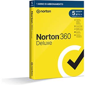 Norton 360 Deluxe 2024, Antivirus per 5 dispositivi, Licenza di 1 anno, PC, Mac, tablet e smartphone