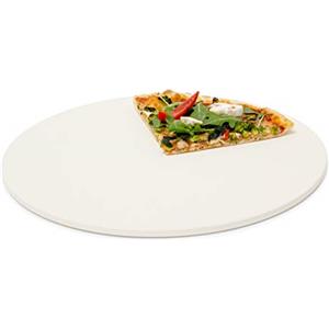 Relaxdays Pietra Ollare per Pizza, Cordierite Rotonda, Diametro 33 cm, Accessorio per Forno e Grill, Refrattaria, Beige