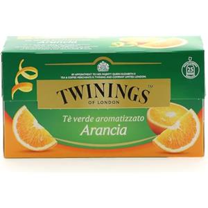 Twinings, Tè Verde Aromatizzato all'Arancia, dal Sapore Fragrante e Leggero, Infusi e Tisane, 1 Confezione da 25 Filtri