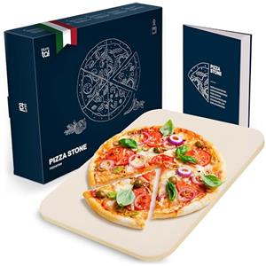 Blumtal Pietra Refrattaria per Pizza - Teglia per pizza in fine cordierite per pizza, resistente al calore fino a 900 °C, pietra refrattaria per forno e griglia