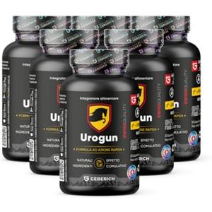 Urogun (4 Pacchi) Urogun - Migliora la Potenza e la Qualità della Vita Sessuale - 30 Capsule - con Radice di Maca, L-arginina, Serenoa Repens - Integratore Alimentare