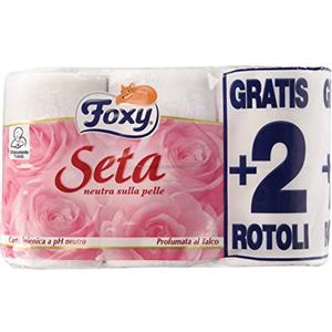 Foxy Seta Carta Igienica 2 Veli Decorata, 4+2 Maxi Rotoli