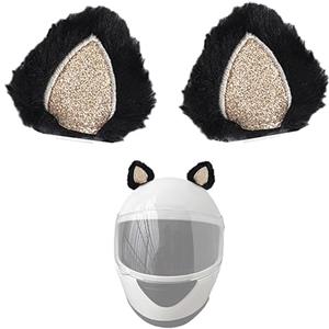 KORKUS 2 pezzi carino casco orecchie gatto peluche casco orecchie casco corna casco decorazione per sci moto snowboard casco nero