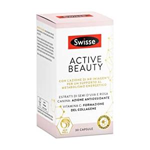 SWISSE ACTIVE BEAUTY 30 capsule - Integratore di con Vitamina B3, con estratto di semi d'uva, funzione antiossidante, con Vitamina C e Vitamina E, in capsule 42mg NR