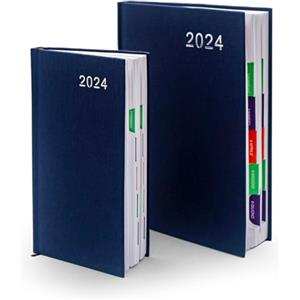 HW CASA Agenda 2024-Set di Quaderni Giornalieri con Copertine Rigide, Design Minimalista e Funzionalità Extra - Perfetto per la Pianificazione Personale e Professionale (Blu)