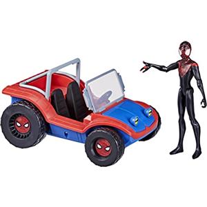 Spider-man Hasbro Marvel, Macchina di Miles Morales e Spider-Ham, Veicolo da 15 cm con Action Figure, per Bambini e Bambine dai 4 Anni in su