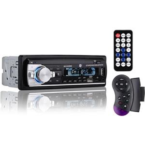 NK Autoradio auto con RDS - 1 DIN - 4 x 40 W - Bluetooth 5.0, funzione AUX, lettore MP3 e x2 USB, FM Audio Stereo, Vivavoce, telecomando per telecomando, schermo LCD, iOS e Android (eMark)