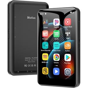 Diofox 80GB Lettore MP3 WIFI con Bluetooth, lettore MP3 e MP4 portatile da 4 pollici Diofox, lettore Spotify Android 9.0, supporta il download di Amazon Music, Play Store, Kindle, Google Play Video APP
