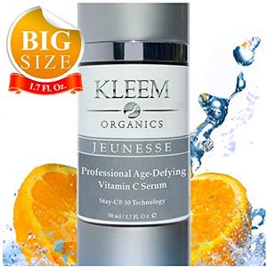 KLEEM ORGANICS -50ml- Siero Vitamina C Viso Acido Ialuronico con Vitamina E ed Arginina è un siero Antimacchia, Anti Imperfezioni, Siero Viso Contorno Occhi Antirughe e Occhiaie