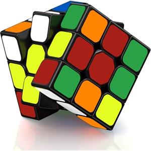 ROXENDA Cubo di Velocità 3X3, Original Speed Cube Qihang 3X3X3 Cubo Magico Puzzle Super-Durevole Stickered con Colori Vivaci (3x3)