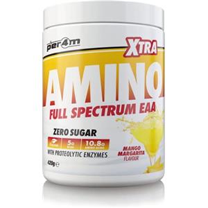 PER4M Amino Xtra Essential - Complesso di aminoacidi essenziali e BCAA in polvere - Taurina, Citrullina Malato e Vitamina C (Mango Margarita, 420 gr)).