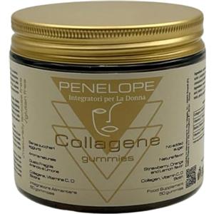 Deltha Pharma Collagene Verisol 2500mg, Vitamina C, D Biotina gusto Fragola Arancio e Limone made in Italy 50 gommose Penelope Collagene gummies