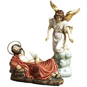 Paben Articoli Religiosi Set San Giuseppe dormiente con Angelo. 2 Statue in Resina Presepe Pasquale by Paben