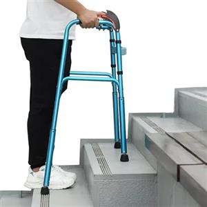 Joyfitness Deambulatore standard pieghevole, deambulatore pieghevole in alluminio per salire le scale, ausilio per la mobilità a piedi, ausilio per montascale per anziani, deambulatore per anziani