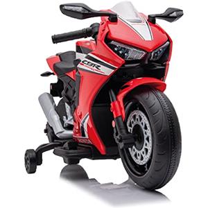 Sport1 moto elettriche per bambini replica Honda CBR 1000RR, 12 volt, velocità 4 km/h. Misure 90x44x52cm. Per bambini fino a 30kg. Batteria ricaricabile. Con caricabatterie. Rossa, 100050331