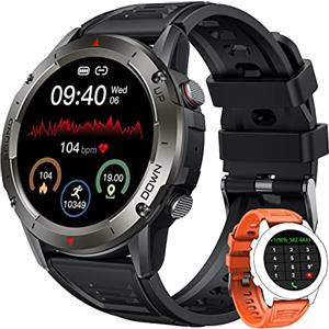Motsfit Orologio Smartwatch Uomo Fitness Watch - Cardiofrequenzimetro da Polso Smart Watch con Pressione Sanguigna Sport Tracker con Risposta Chiamate Contapassi Impermeabile Orologi per Android iPhone