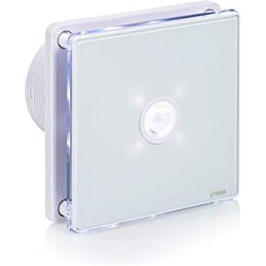 STERR Bianco Aspiratore Bagno 100 mm com LED + PIR Ventilatore Da Bagno Silenzioso - Ventilatore Da Bagno Moderno - Ventilatore Da Bagno 100 mm