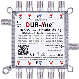 DUR-line DCS 551-24 - Soluzione economica per 24 partecipanti per Quattro LNB - 1 x 24 SCR/DCSS User Bands - Possibilità di cascata [Digital, HDTV, FullHD, 4K, UHD]