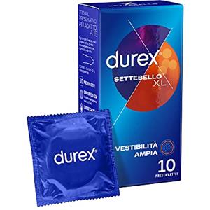 Durex Settebello XL Preservativi Extra Large, 10 profilattici