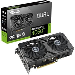 ASUS DUAL NVIDIA GeForce RTX 4060 Ti OC Edition Scheda Grafica 8 GB GDDR6, 128 Bit, PCIe 4.0, HDMI, DisplayPort, Nero, DUAL-RTX4060TI-O8G-EVO