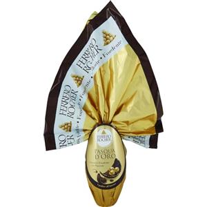 Ferrero Rocher - Uovo di Pasqua 2024 al Cioccolato Fondente con Granella di Nocciole, 3 Specialità Ferrero Rocher Incluse, Idea Regalo Pasqua, 212,5 Grammi