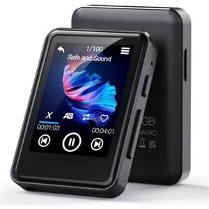 ZOOAOXO 64GB Lettore MP3 con Bluetooth 5.2, con 2.4 Touch Reattivo Screen, Altoparlante Integrato, Qualità del Suono HIFI, E-Book, Sveglia, Radio FM, Registratore Vocale, Inclusi gli Auricolari