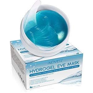 HUNELAER 60 cuscinetti per gli occhi, maschera per gli occhi di collagene, patch sotto gli occhi, idratante, anti invecchiamento, riducono efficacemente le rughe e il gonfiore, borse per gli occhi, occhiaie (blu)