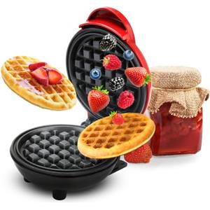 RANJIMA Waffle Maker, Piastra Waffle, 350W Macchina Waffle per Waffle con Rivestimento Antiaderente, Waffles Piastra per Colazione, Pancake, per compleanni di bambini, feste di famiglia, Pasqua