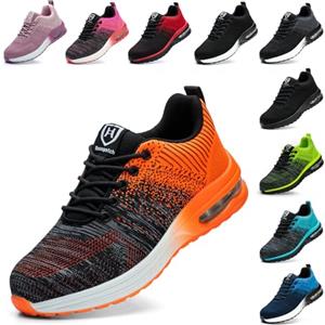 Baofular Scarpe Antinfortunistiche Uomo Donna Leggere Scarpe da Lavoro Comode Scarpe Sicurezza Antiscivolo Traspiranti Verde Fluorescente 37 EU 235