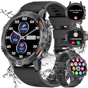 SUNKTA Smartwatch Uomo con Chiamate e Assistente Vocale, 1.39'' Orologio Smartwatch Uomo con 100+ Modalità Sport/SpO2/Sonno/Notifiche Whatsapp Smart Watch con iOS Android