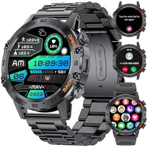 SUNKTA Smartwatch con Chiamate e Assistente Vocale, 1.39'' Orologio Smartwatch Uomo con 100+ Modalità Sport/SpO2/Sonno/Notifiche Whatsapp Smart Watch con iOS Android.