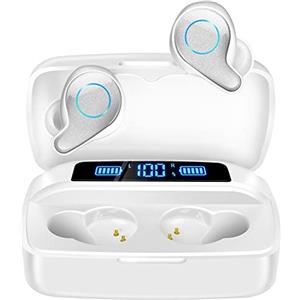 Esiposs Auricolari Senza Fili, Bluetooth 5.0 Wireless Cuffie 156H Playtime in-Ear Stereo Auricolari con Mic, IPX7 Impermeabile Auricolari con USB-C LCD Custodia Ricarica per iPhone Samsung Android