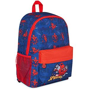 Marvel Zaino Bambino Zainetti per bambini Scuola Elementare Tempo Libero Avengers Spiderman (Nero/Rosso)
