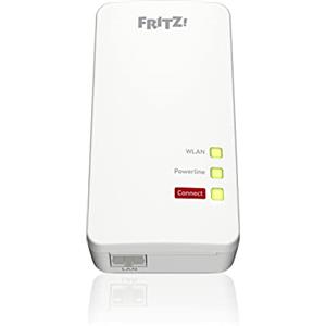 AVM FRITZ!Powerline 1260 WLAN Adattatore singolo / estensore di rete 1.200 MBit/s PLC, conforme a IEEE P1901, 1200 Mbps, base WiFi AC integrata, Mesh, 1 porta Gigabit, versione internazionale