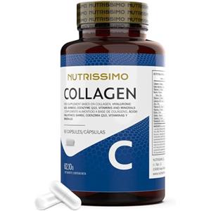 NUTRISSIMO Collagene + Acido Ialuronico + Biotina + Coenzima Q10 + Vitamine A, C (non acida), D e B12 + Zinco | 90 capsule | Articolazioni Forti, Pelle Liscia ed Energia | Multivitaminico