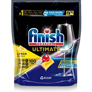 Finish Quantum Ultimate - Pastiglie per lavastoviglie al profumo di limone, 100 pezzi