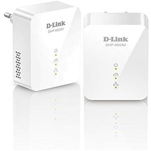 D-Link DHP-601AV (2x DHP-600AV) Starter Kit di 2 Adattatori Powerline, Porta Gigabit, AV2 1000, Velocità fino a 1000 Mbps, per Streaming HD e Gioco Online, Bianco