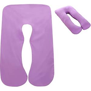 Pomurom Federa di ricambio per cuscino gravidanza, a forma di U, traspirante, rimovibile, a forma di U, lavabile in lavatrice 140 x 80 cm