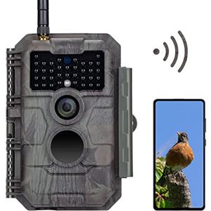 GardePro E6 Fotocamera Caccia WiFi Antenna con App 32MP 1296P H.264 Vidéo Fototrappola Infrarossi Invisibili Obiettivo con campo visivo di 110° Visione Notturna Fino a 25m, No-Glow IR LEDs