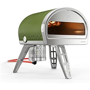 Roccbox - Forno portatile per pizza, a gas o a legna, doppio combustibile, fuoco e pietra, per esterni, colore: verde -