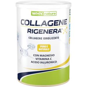 WHY NATURE COLLAGENE RIGENERA - Collagene Idrolizzato Puro e Naturale - Con Magnesio, Vitamina C e Acido Ialuronico - Gusto Vaniglia - 330gr