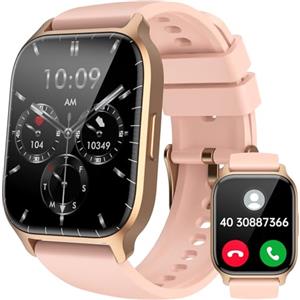 LLKBOHA Smartwatch Donna - 1,85'' Schermo Tattile Orologio Smart Watch Chiamate Bluetooth, con cardiofrequenzimetro da Polso/Ossigeno nel Sangue/contapassi/monitoraggio del Sonno per Android iPhone