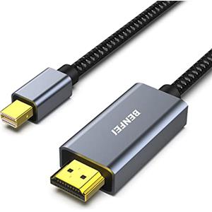 BENFEI Cavo Mini DisplayPort a HDMI 3m [4K@30Hz, Scocca in Alluminio, Nylon Intrecciato], Compatibile con MacBook Air/Pro Microsoft Surface Pro/Dock Monitor Proiettore e Altro